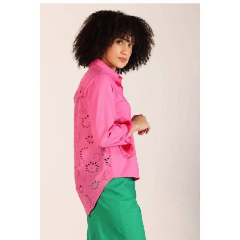 NEW MAUDE VIVANTE george button down shirt in rose solid